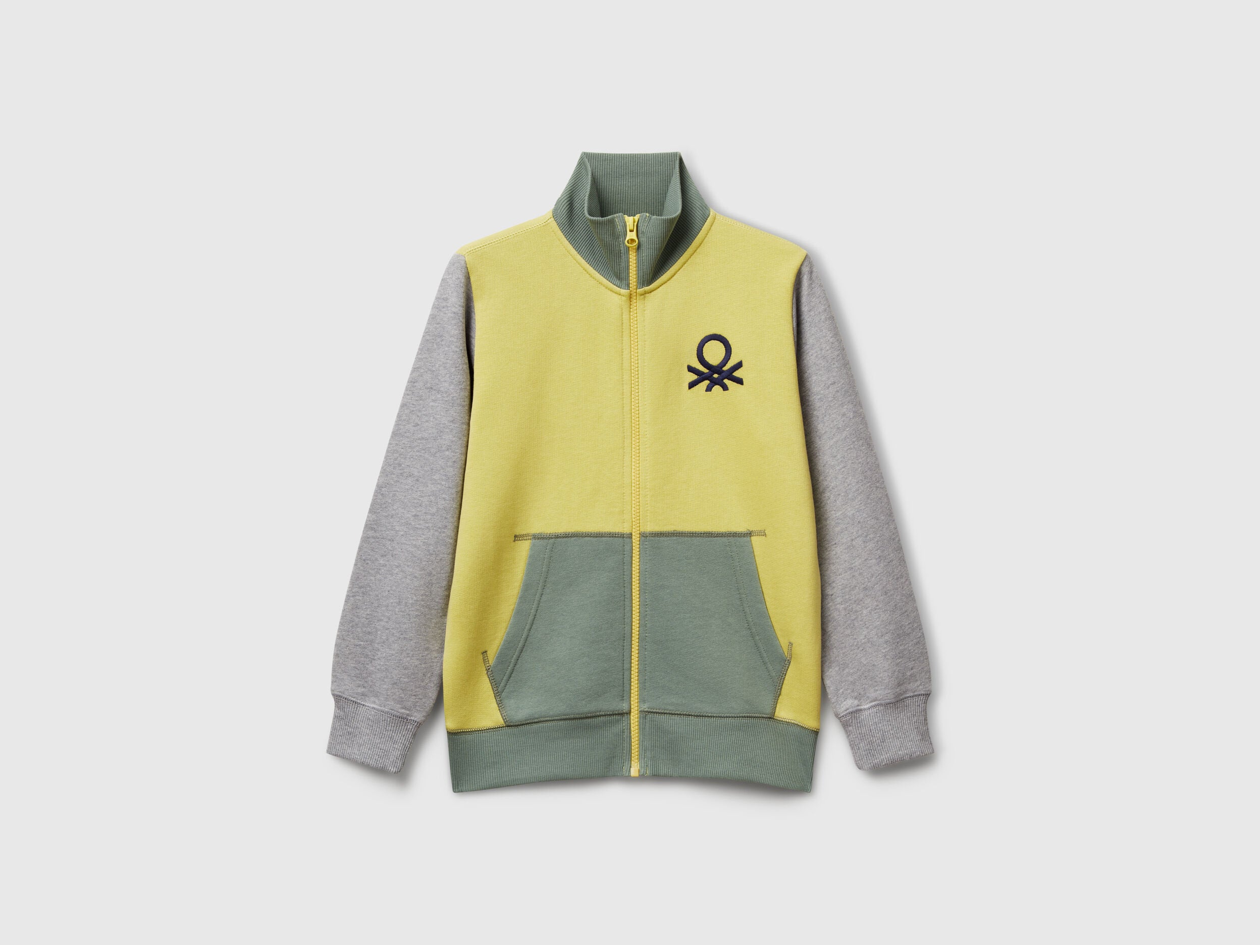 Benetton_Yellow_Pure Cotton Tracksuit with Zipper_C501B-CF058S_919_02