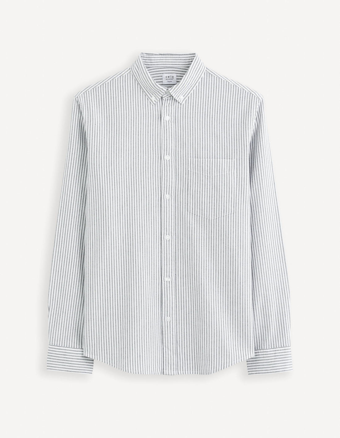 Regular 100% Cotton Oxford Shirt_CAOXFORDY_BLACK_02