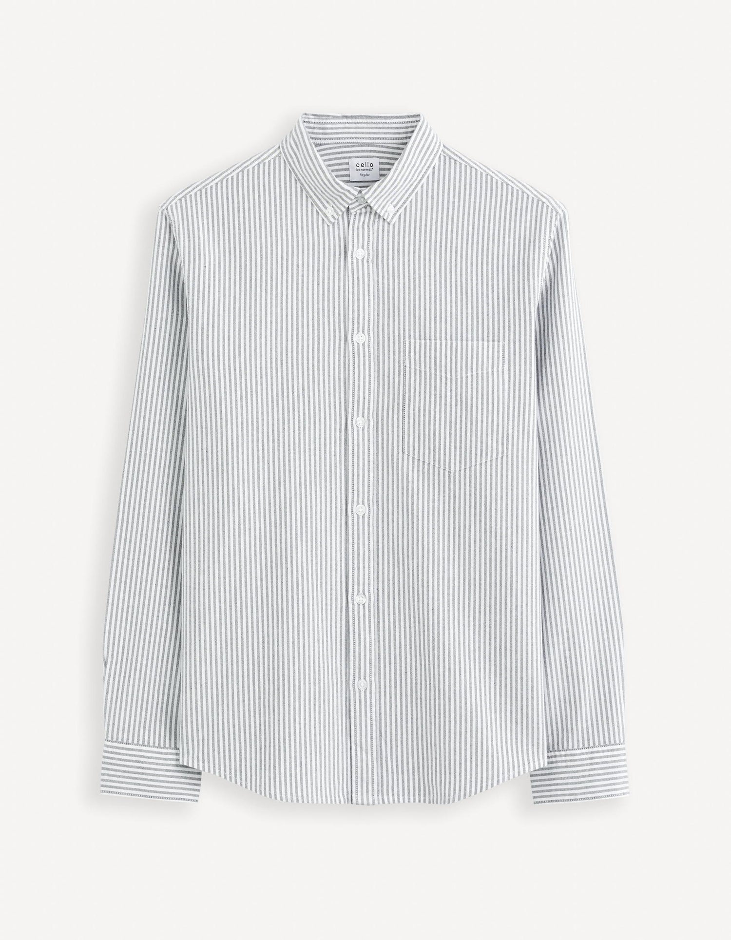 Regular 100% Cotton Oxford Shirt_CAOXFORDY_BLACK_02