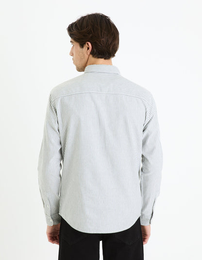Regular 100% Cotton Oxford Shirt_CAOXFORDY_BLACK_04