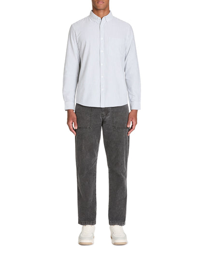 Celio_Green Regular Striped Shirt in Oxford Cotton_CAOXFORDY_DUCK GREEN_02