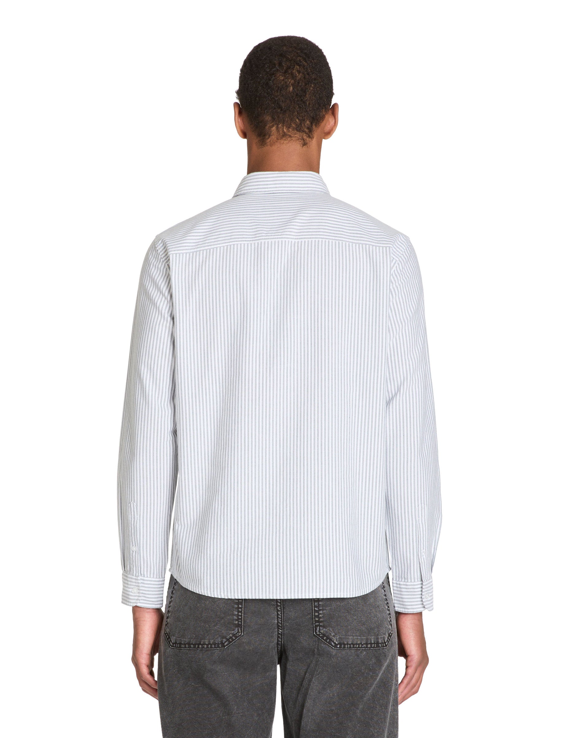 Celio_Green Regular Striped Shirt in Oxford Cotton_CAOXFORDY_DUCK GREEN_03