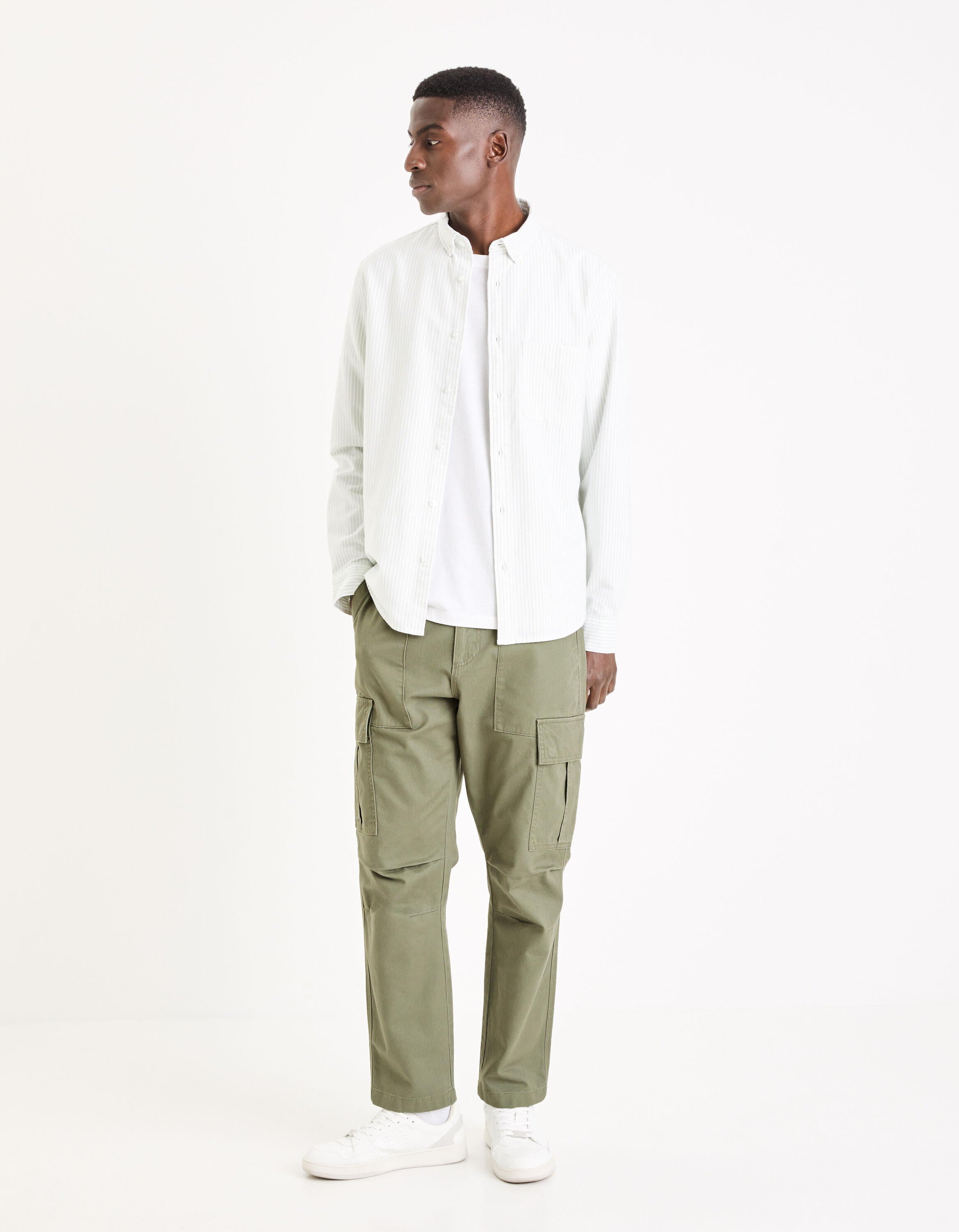 Regular 100% Cotton Oxford Shirt_CAOXFORDY_LIGHT GREEN_03