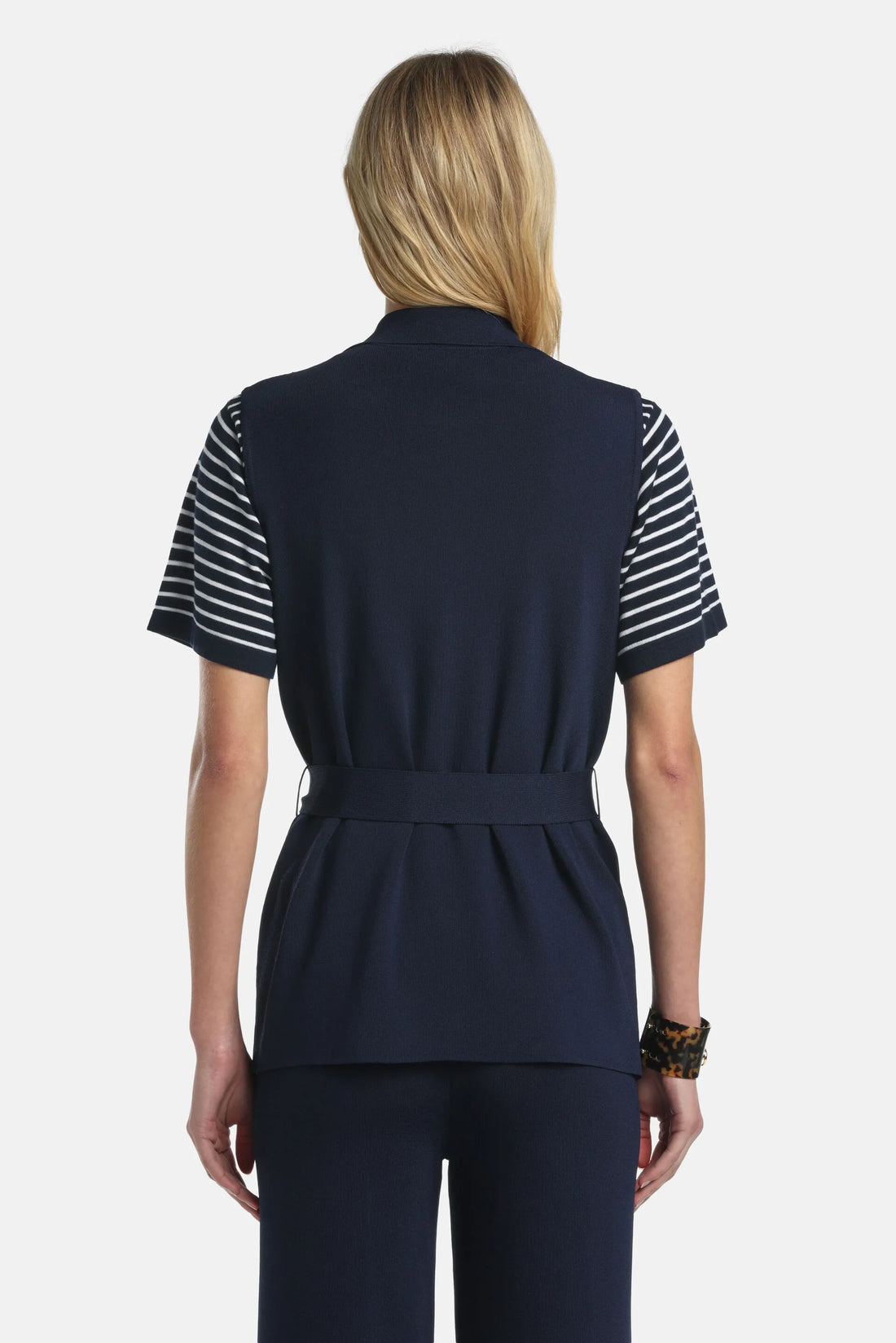 Luisa Spagnoli Blu Women Celerina - Long Knit Vest SKU: CELERINA_1209 Image 02