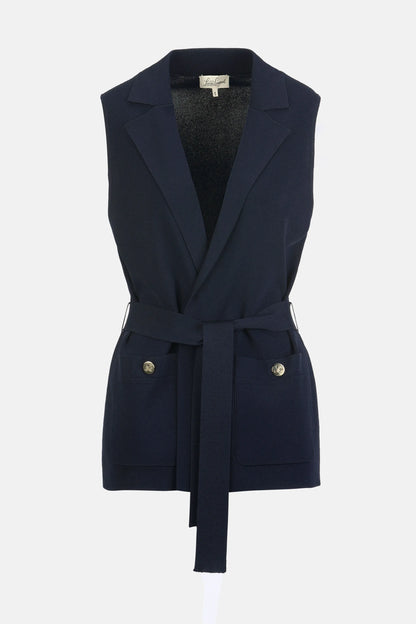 Luisa Spagnoli Blu Women Celerina - Long Knit Vest SKU: CELERINA_1209 Image 06