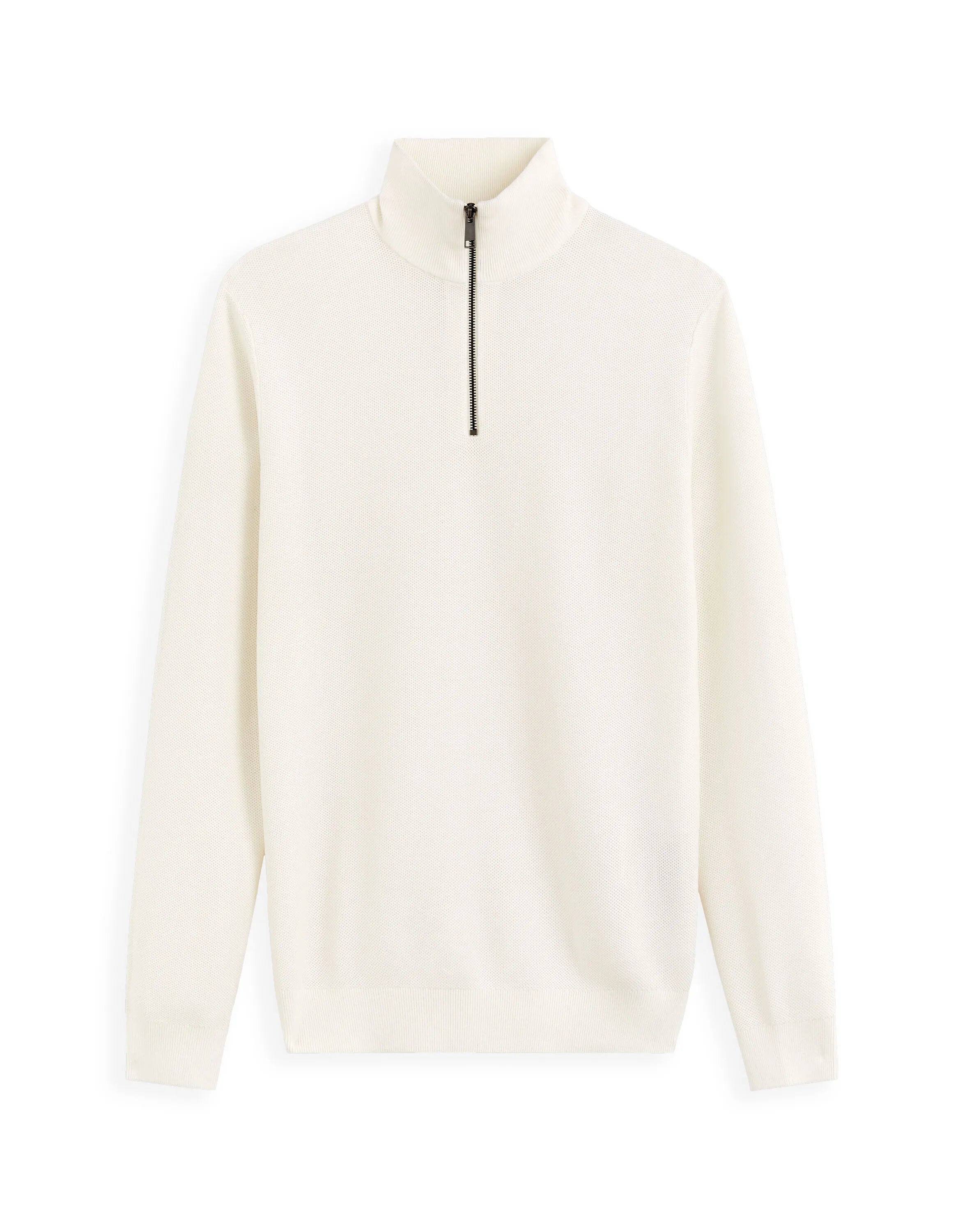 Celio_Ecru_100% Cotton Trucker Neck Sweater_CELIM_ECRU_05