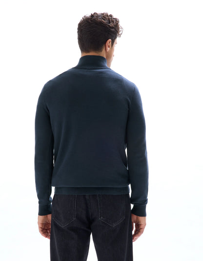 Celio_Navy_100% Cotton Crew Neck Sweater_CELIM_NAVY_03