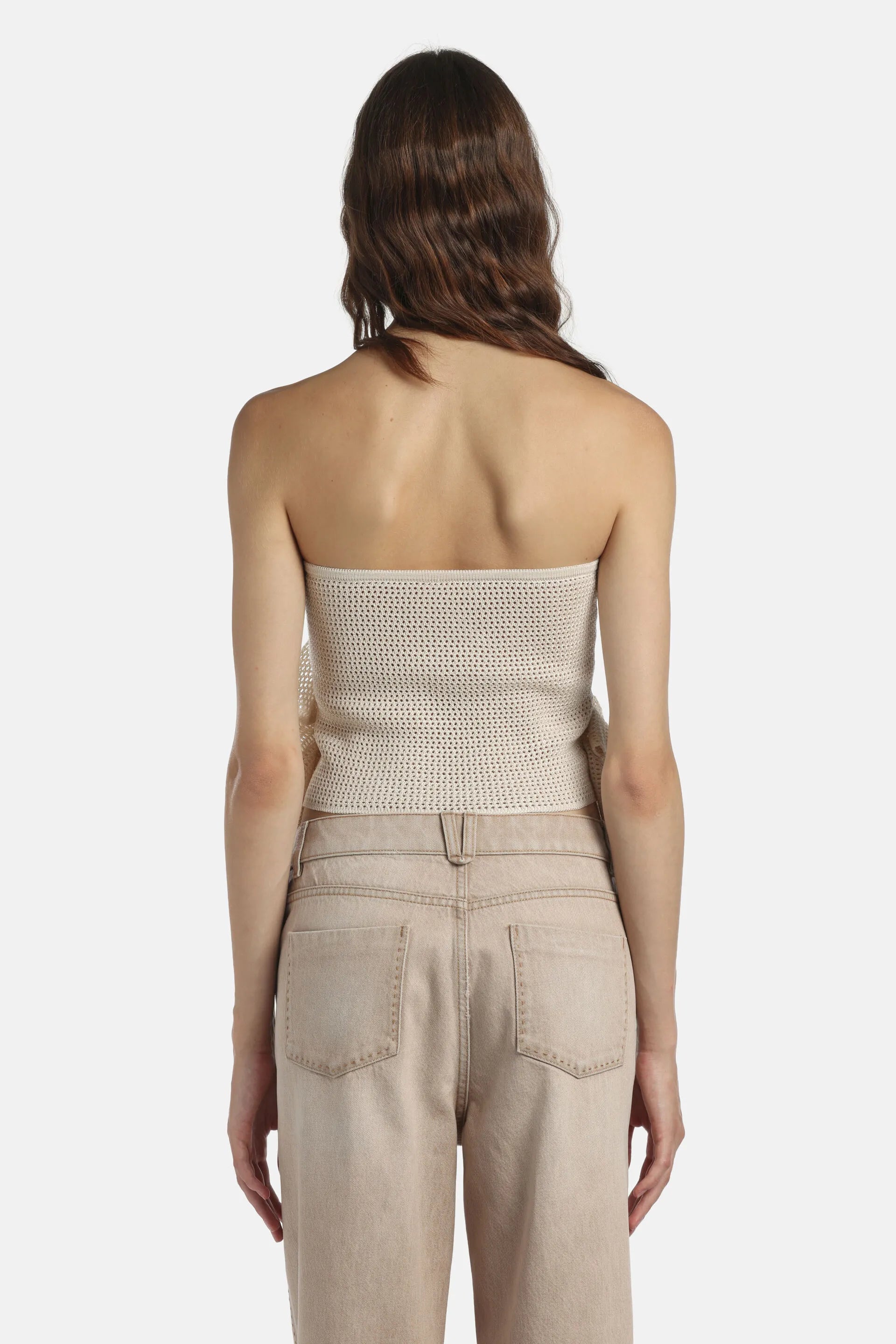 Luisa Spagnoli Crema Women Celzio - Bandeau Top - Fashion Show SKU: CELZIO_0205 Image 02