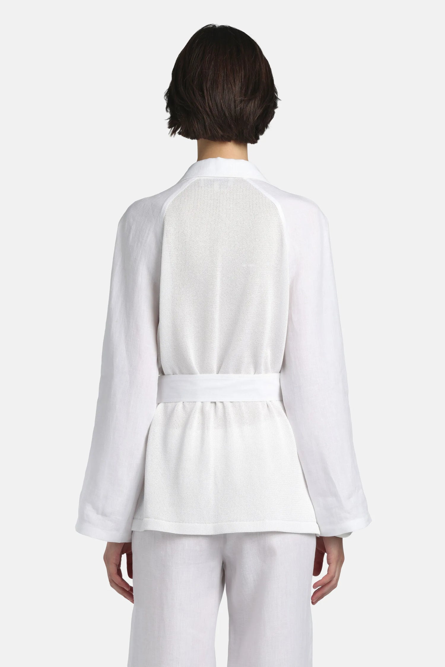Luisa Spagnoli Bianco/Bianco Women Cerqueto - Knit Safari Jacket SKU: CERQUETO_0201 0201 Image 04