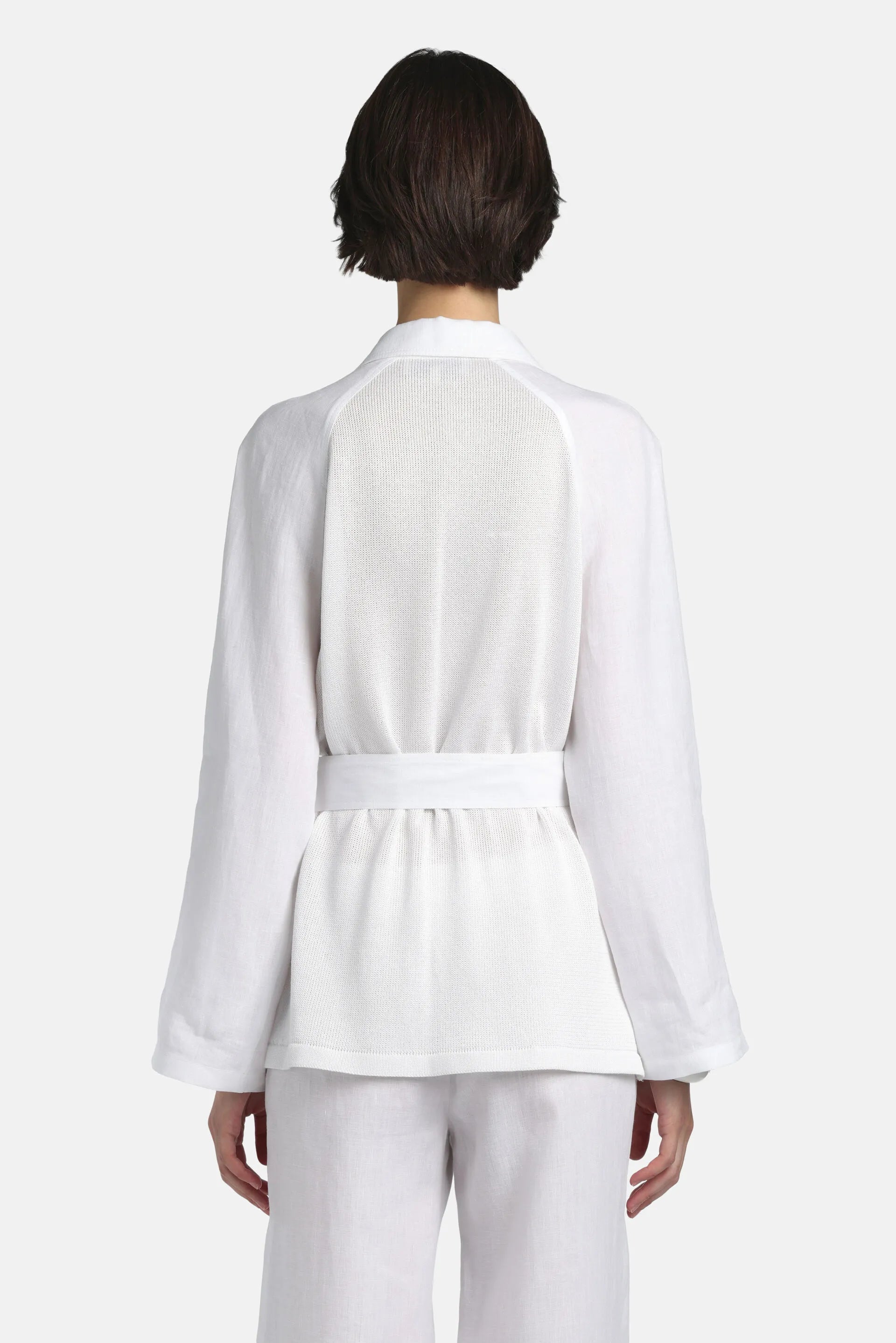 Luisa Spagnoli Bianco/Bianco Women Cerqueto - Knit Safari Jacket SKU: CERQUETO_0201 0201 Image 04