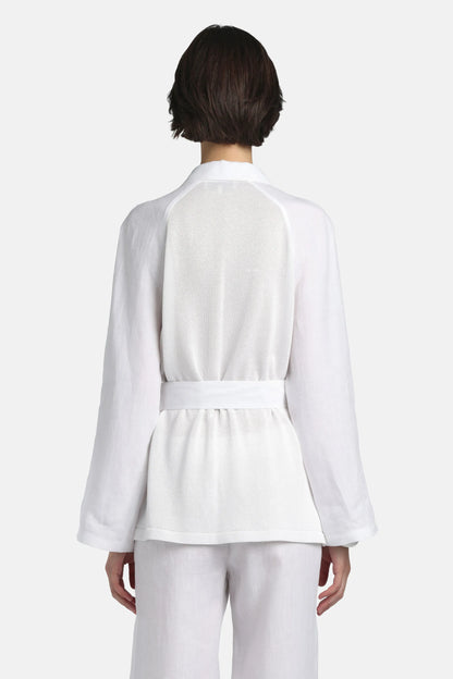 Luisa Spagnoli Bianco/Bianco Women Cerqueto - Knit Safari Jacket SKU: CERQUETO_0201 0201 Image 04
