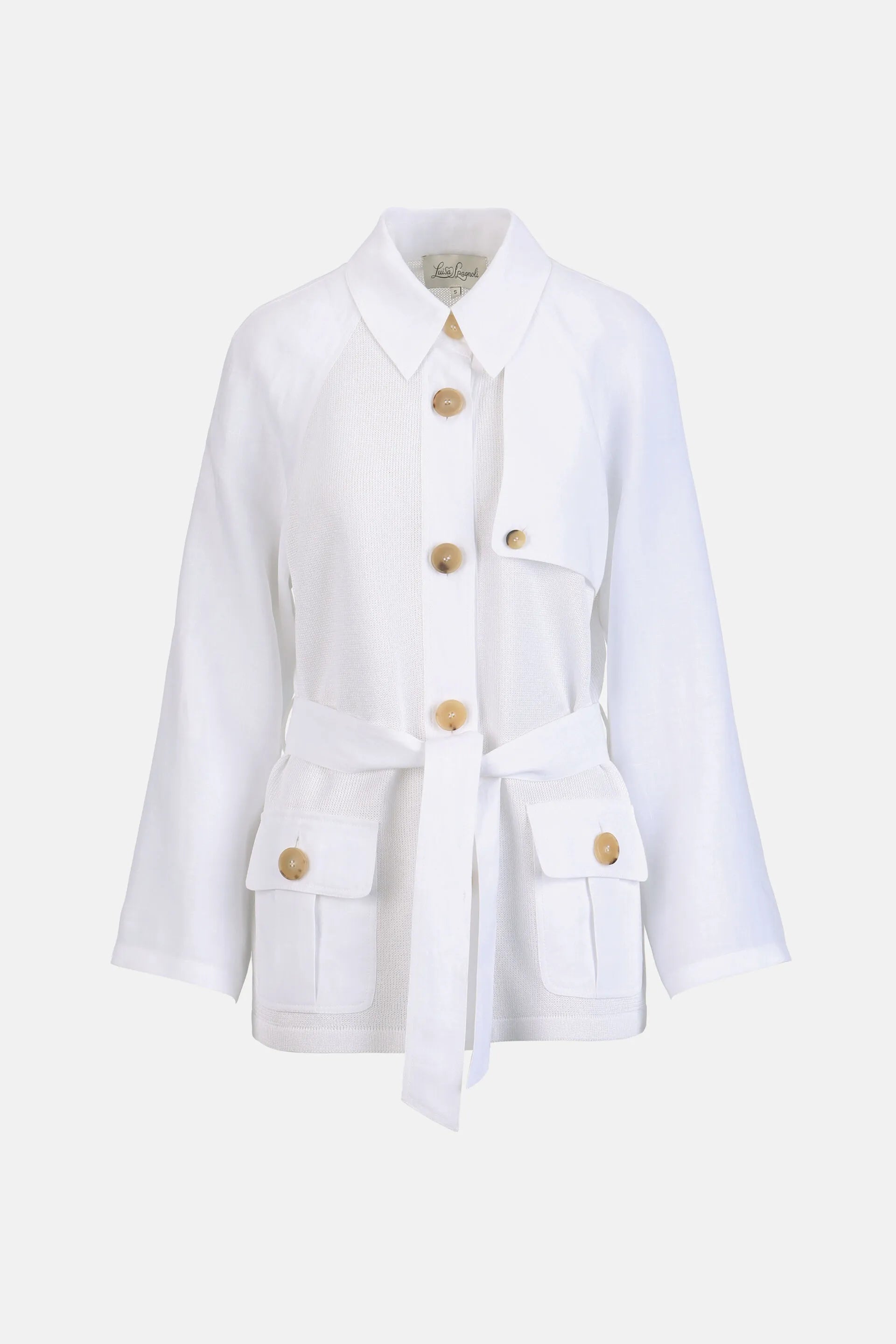 Luisa Spagnoli Bianco/Bianco Women Cerqueto - Knit Safari Jacket SKU: CERQUETO_0201 0201 Image 07
