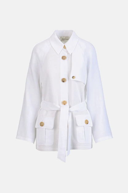 Luisa Spagnoli Bianco/Bianco Women Cerqueto - Knit Safari Jacket SKU: CERQUETO_0201 0201 Image 07