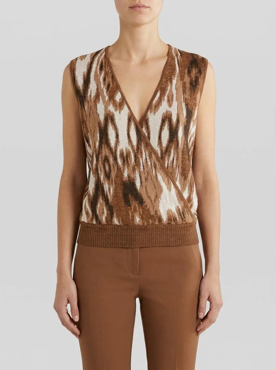 Luisa Spagnoli Var Tabacco Marrone Women Cetilena - Jacquard Vest SKU: CETILENA_3260 Image 00