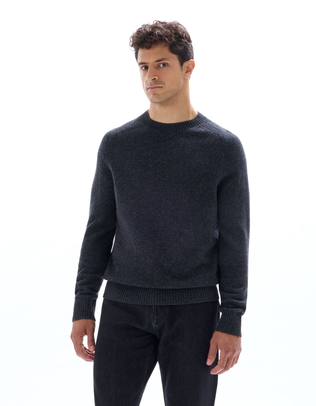Celio_Anthra Mel_100% Lambswool Crew Neck Sweater_CEWOOL_ANTHRA MEL_01