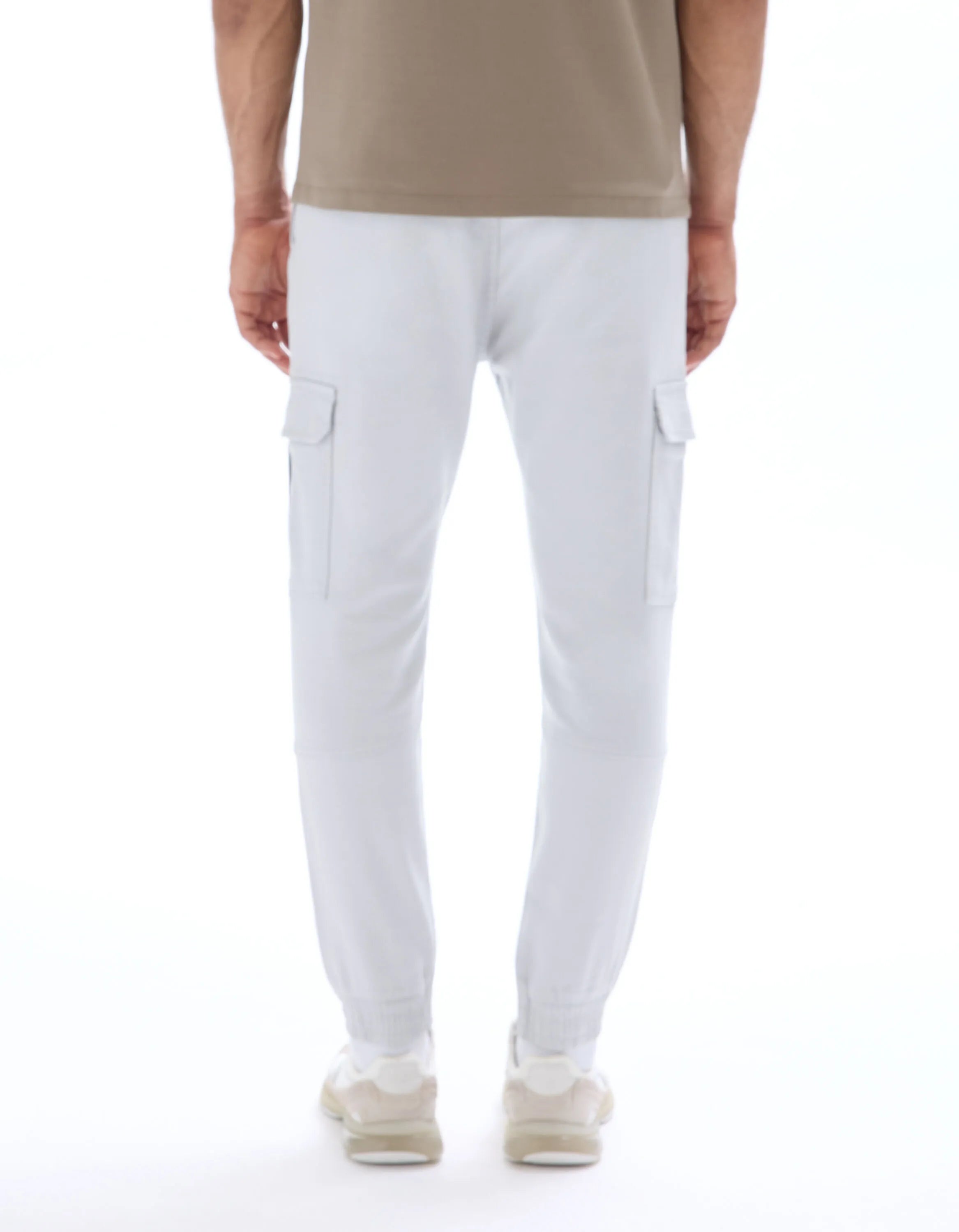 Celio_Ecru H25_Slim-Fit Cargo Pants in Stretch Cotton_COKIT4_ECRU H25_03