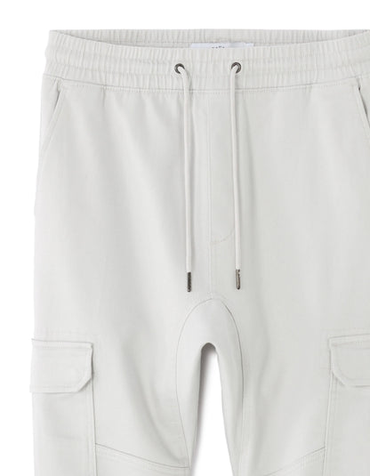 Celio_Ecru H25_Slim-Fit Cargo Pants in Stretch Cotton_COKIT4_ECRU H25_06