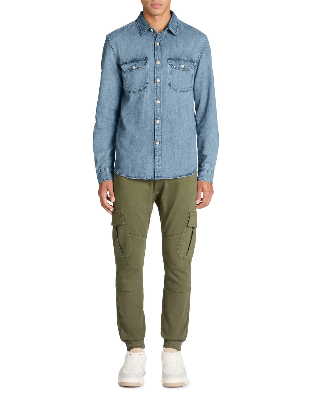 Celio_Khaki_Slim Stretch Cotton Cargo Pants_COKIT4_KHAKI_01