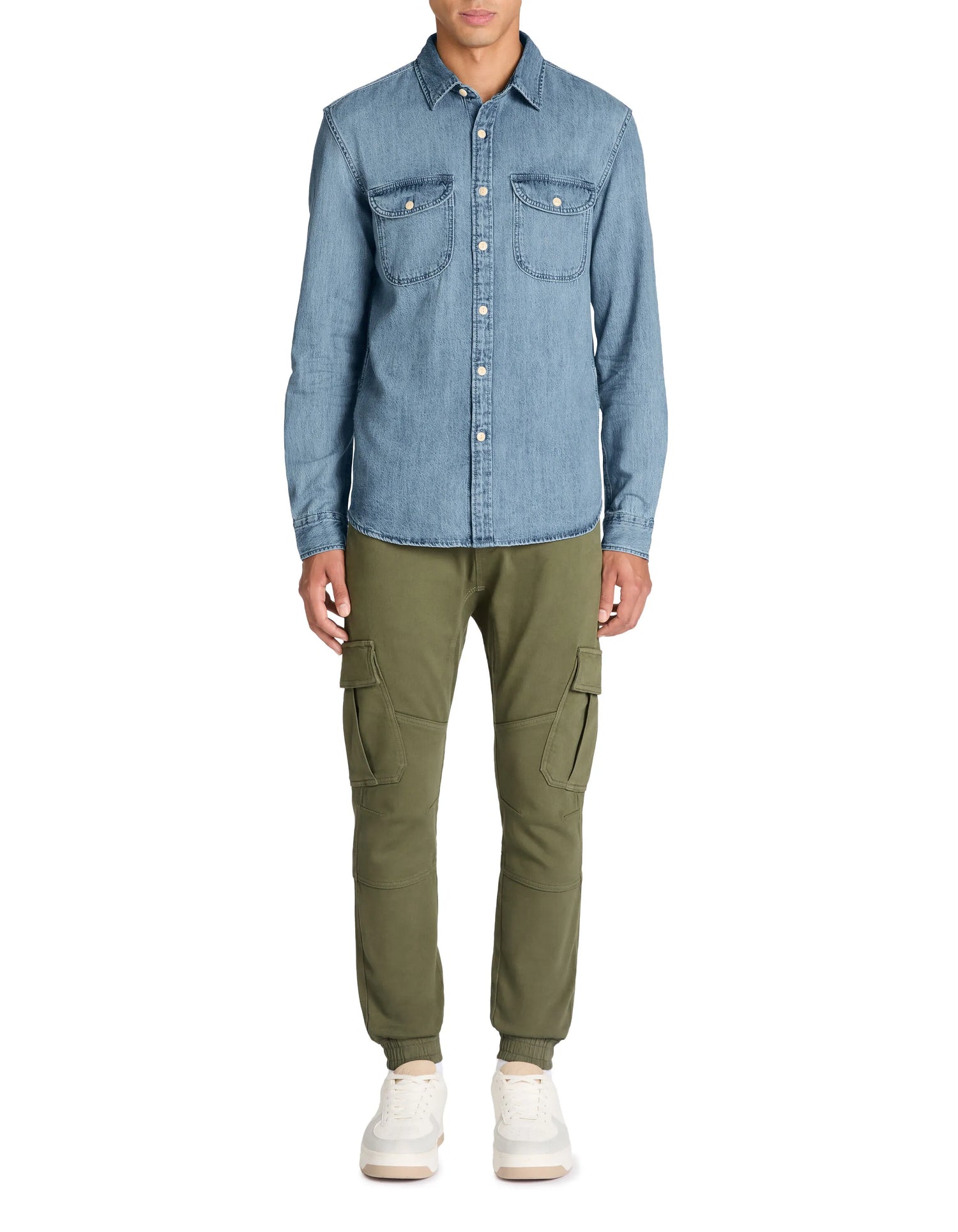 Celio_Khaki_Slim Stretch Cotton Cargo Pants_COKIT4_KHAKI_01