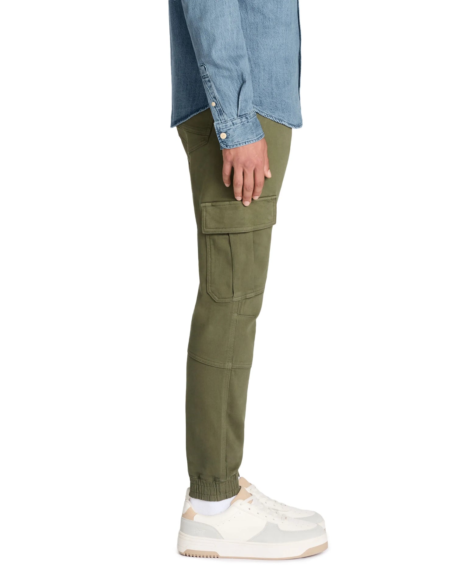 Celio_Khaki_Slim Stretch Cotton Cargo Pants_COKIT4_KHAKI_04