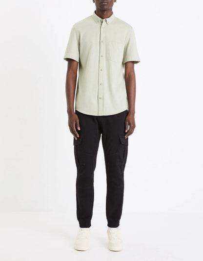 Celio_Noir_Slim Stretch Cotton Cargo Pants_COKIT4_NOIR_01