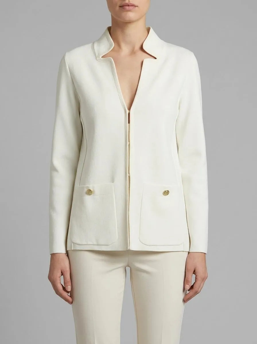 Luisa Spagnoli Panna/Panna Women Conduzione - Cardigan with Contoured Lapels SKU: CONDUZIONE_0202 0202 Image 00
