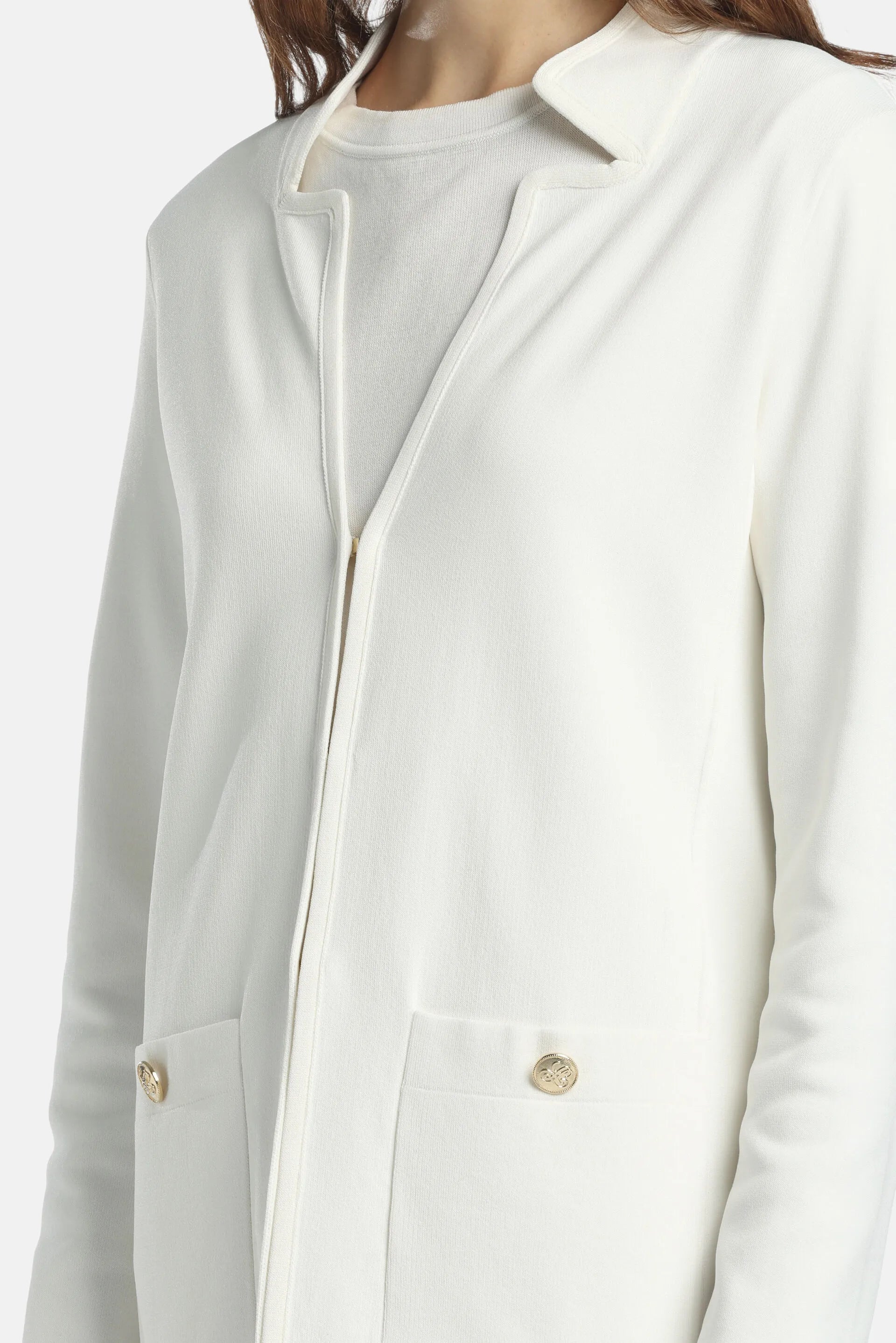 Luisa Spagnoli Panna/Panna Women Conduzione - Cardigan with Contoured Lapels SKU: CONDUZIONE_0202 0202 Image 04