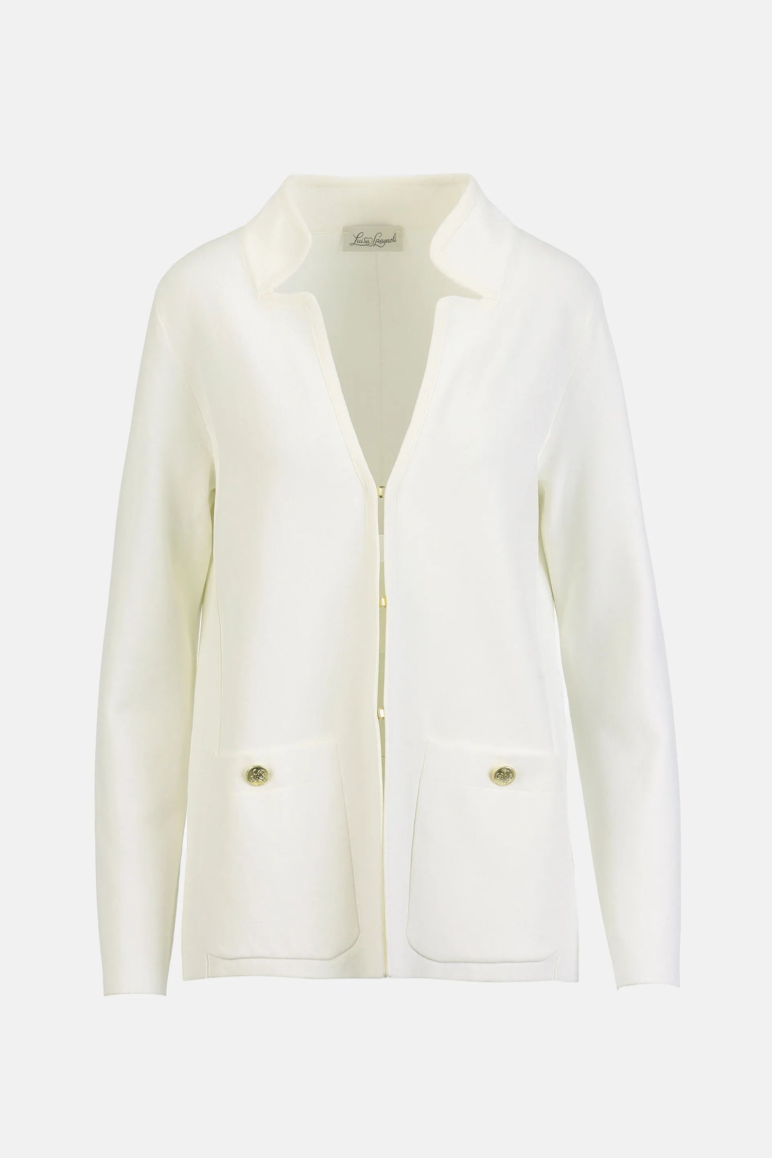 Luisa Spagnoli Panna/Panna Women Conduzione - Cardigan with Contoured Lapels SKU: CONDUZIONE_0202 0202 Image 07