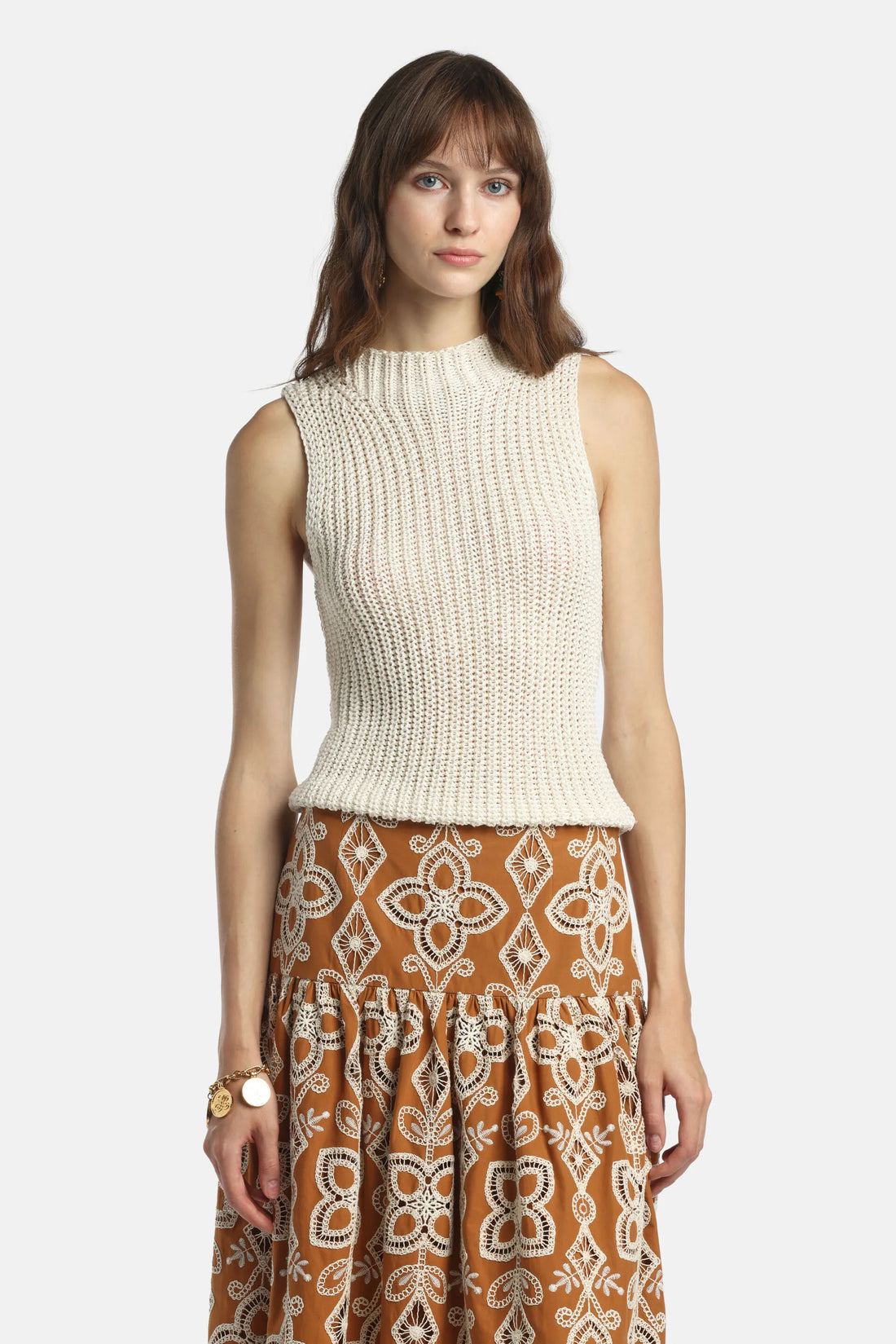 Luisa Spagnoli Panna Women Coppetta - Openwork Vest SKU: COPPETTA_0202 Image 01