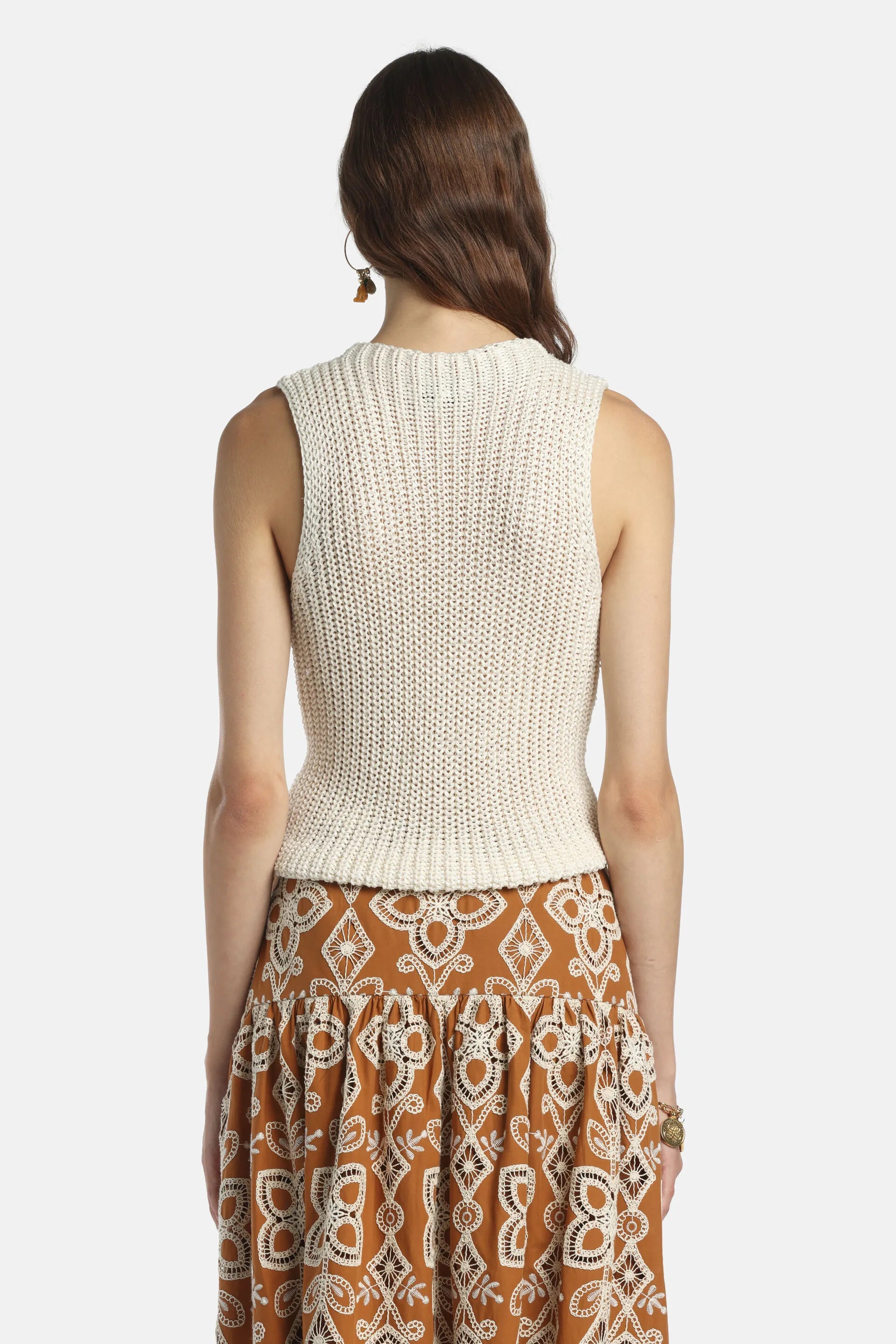 Luisa Spagnoli Panna Women Coppetta - Openwork Vest SKU: COPPETTA_0202 Image 02