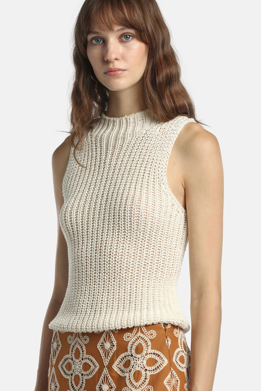 Luisa Spagnoli Panna Women Coppetta - Openwork Vest SKU: COPPETTA_0202 Image 03