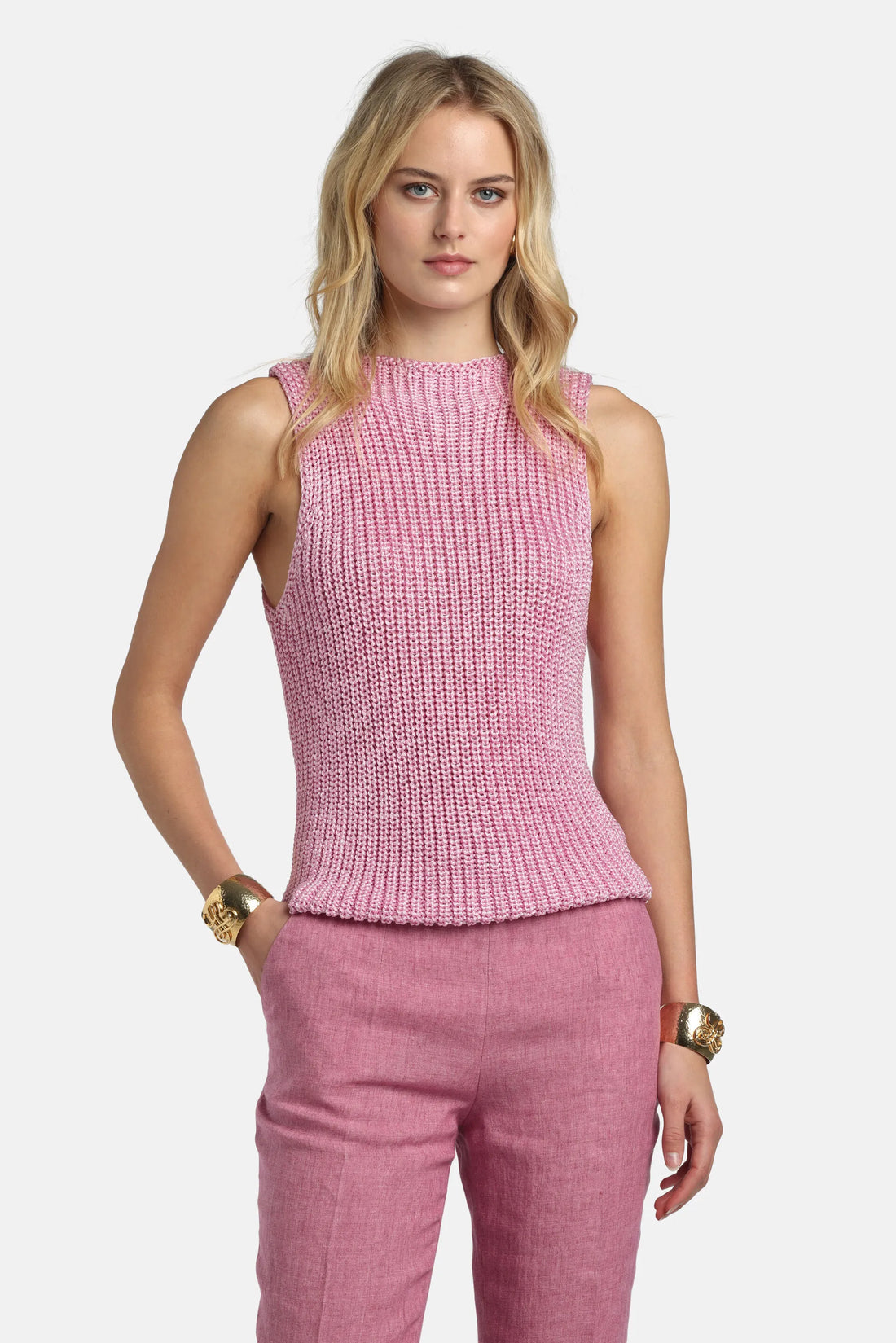 Luisa Spagnoli Rosa Women Coppetta - Openwork Vest SKU: COPPETTA_0322 Image 01