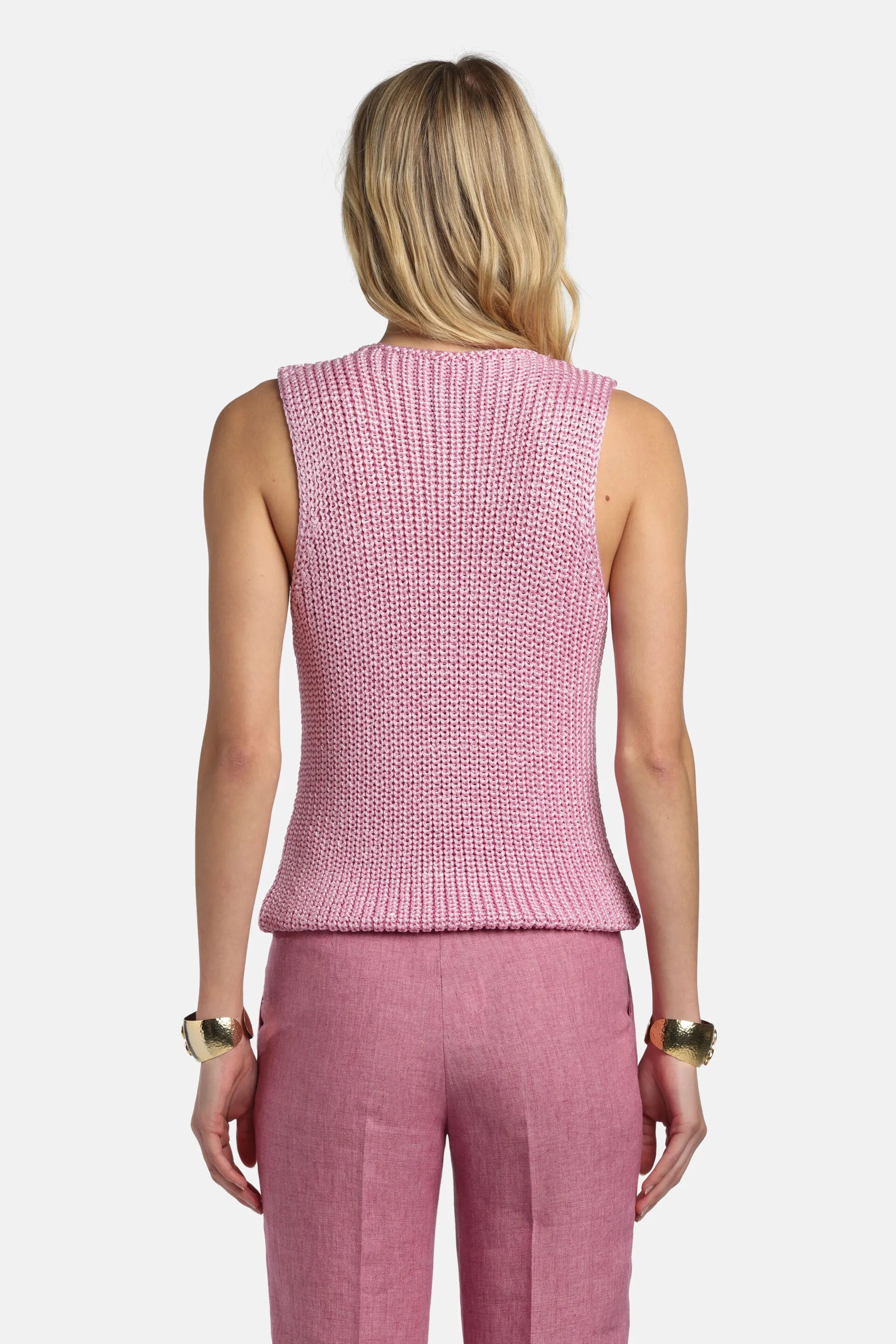 Luisa Spagnoli Rosa Women Coppetta - Openwork Vest SKU: COPPETTA_0322 Image 02