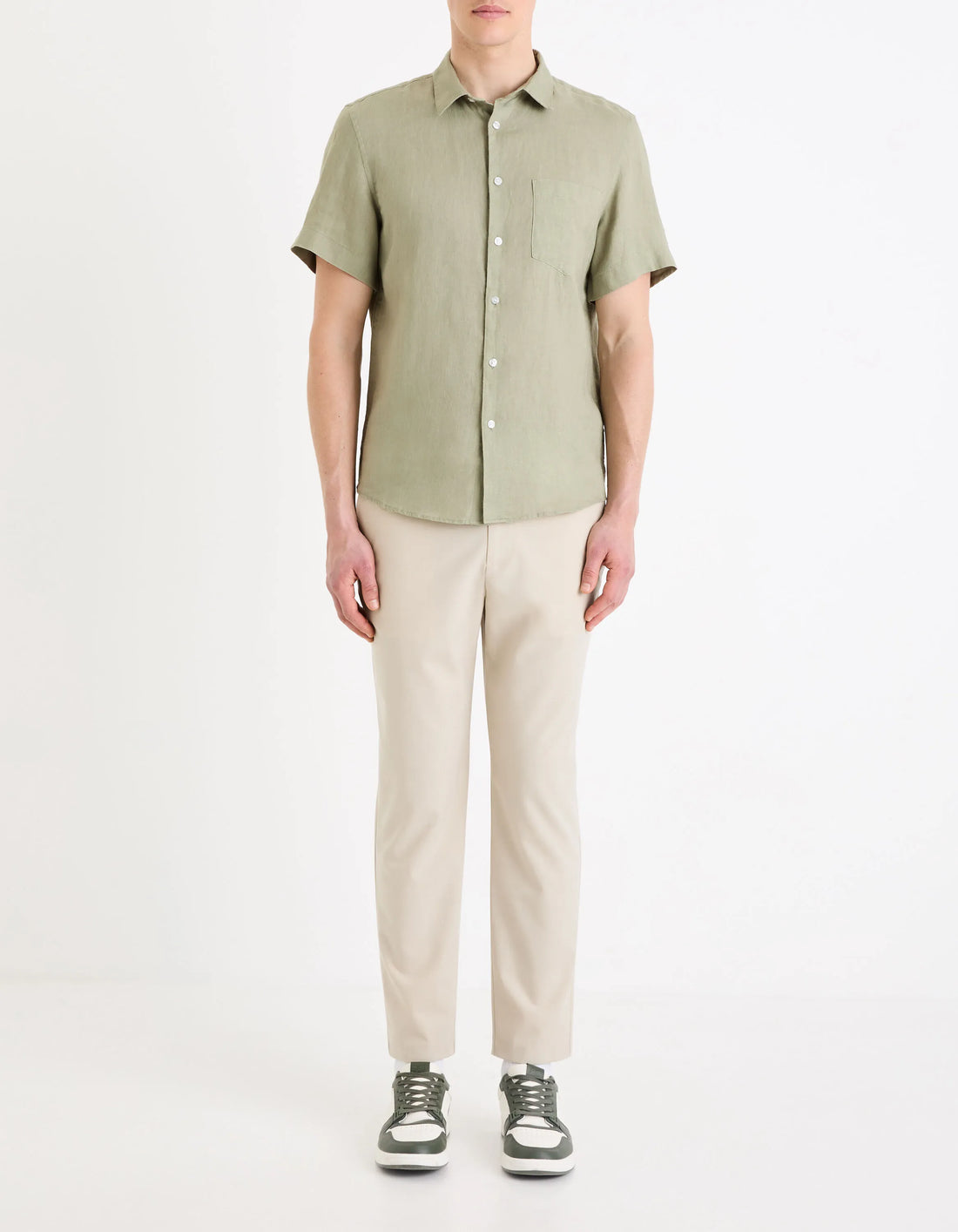 Celio_Beige Clair_24H Slim Stretch 7/8 Pants_COSMART_BEIGE CLAIR_01