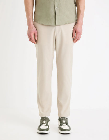 Celio_Beige Clair_24H Slim Stretch 7/8 Pants_COSMART_BEIGE CLAIR_02