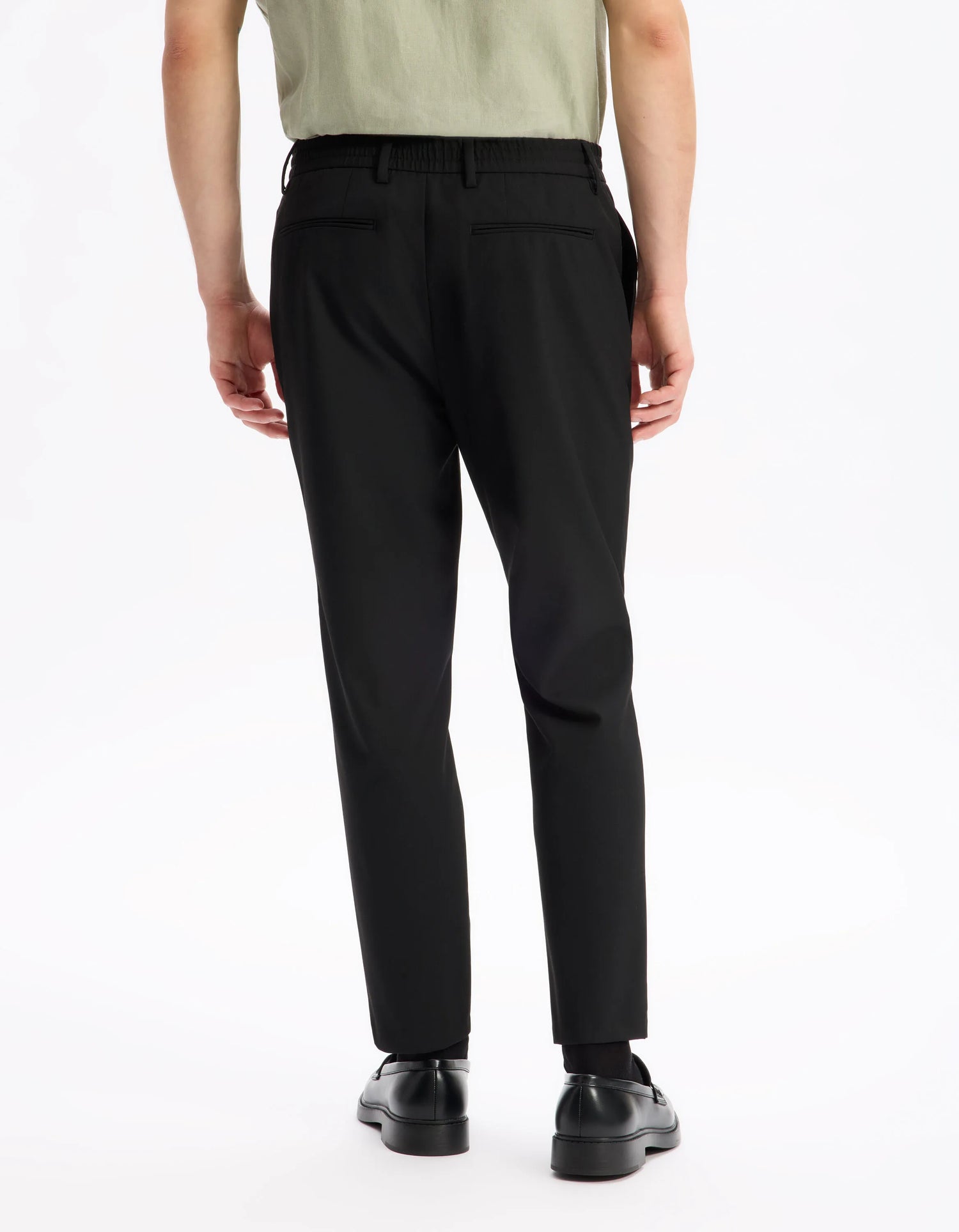 Celio_Black_24H Slim Stretch 7/8 Pants_COSMART_BLACK_03