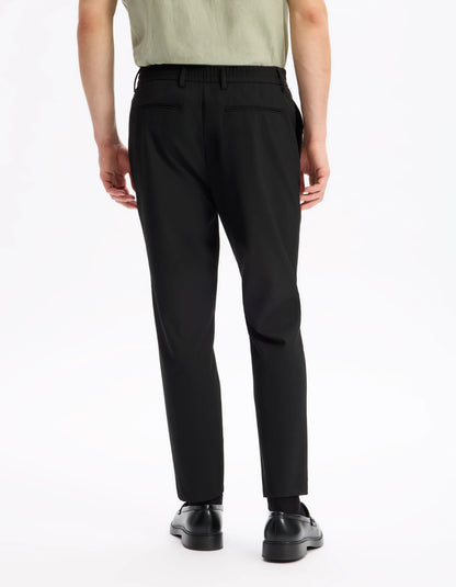 Celio_Black_24H Slim Stretch 7/8 Pants_COSMART_BLACK_03