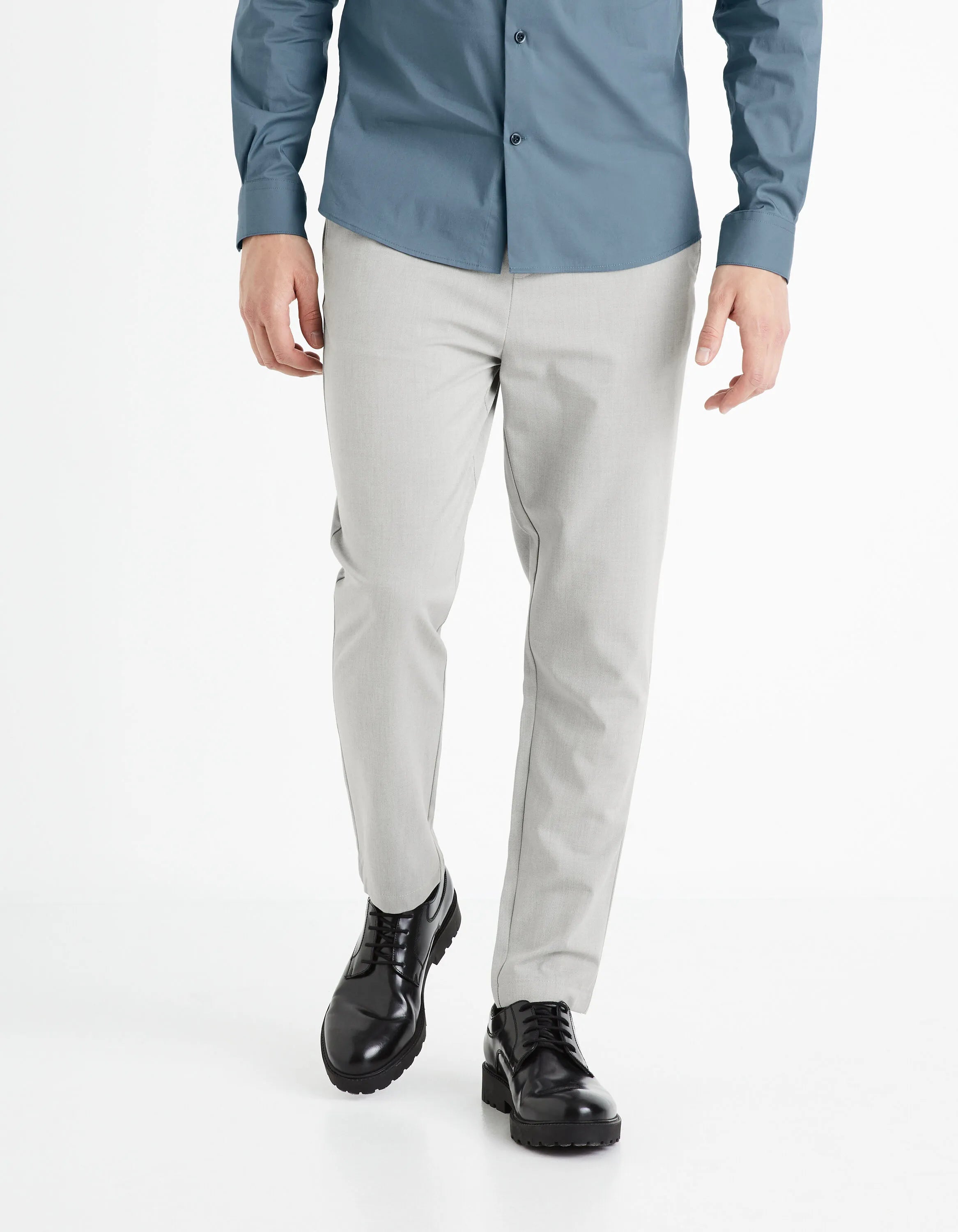 Celio_Grey_24H Slim Stretch 7/8 Pants_COSMART_GREY_02