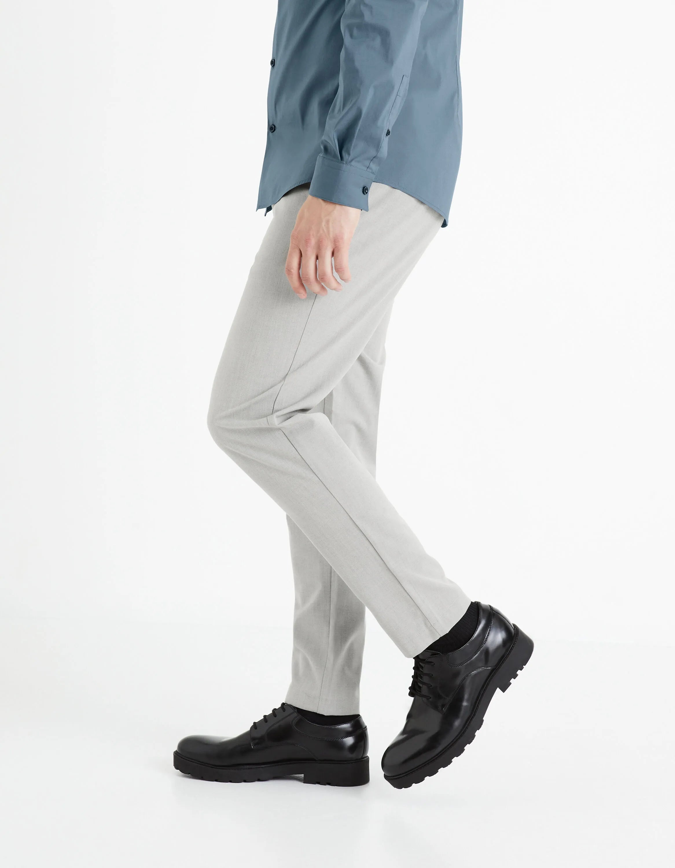 Celio_Grey_24H Slim Stretch 7/8 Pants_COSMART_GREY_04