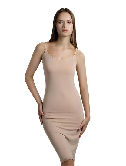 Marie France Beige Women Timaisa Seamless Form-Fitting Midi Dress SKU: COTIMAISA_Beige Image 01