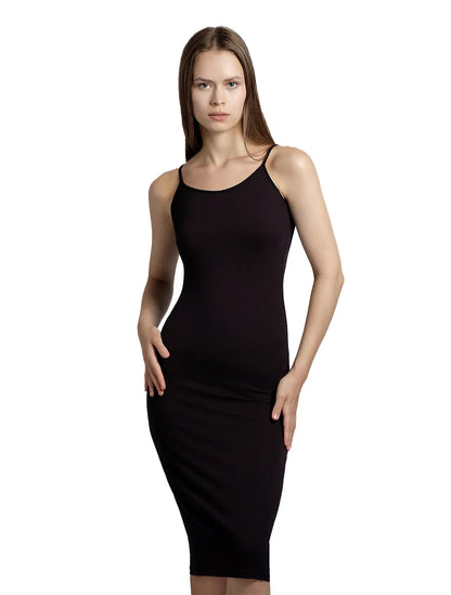 Marie France Black Women Timaisa Seamless Form-Fitting Midi Dress SKU: COTIMAISA_Black Image 01