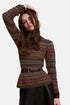 Luisa Spagnoli Var Verde Oliv/Bordo Women Cremona Jacquard Knit Sweater SKU: CREMONA_3349 Image 01
