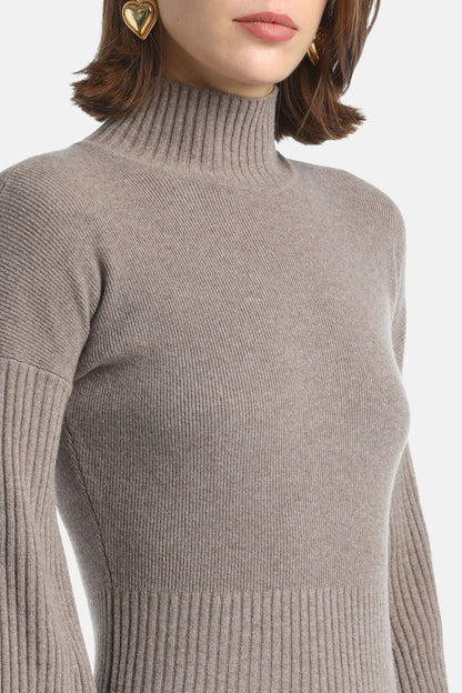 Luisa Spagnoli_Tortora_Curiosita - Cashmere-Blend Maxi Dress_CURIOSITA_1181_04