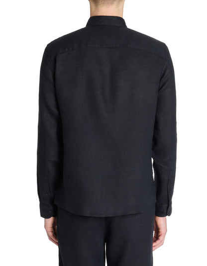 Celio_Black Regular Shirt 100% Linen_DAFLIX_BLACK_03