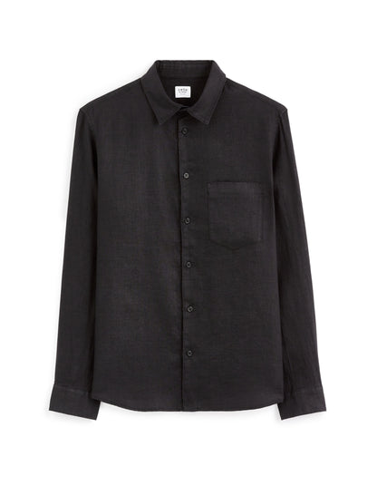 Celio_Black Regular Shirt 100% Linen_DAFLIX_BLACK_04