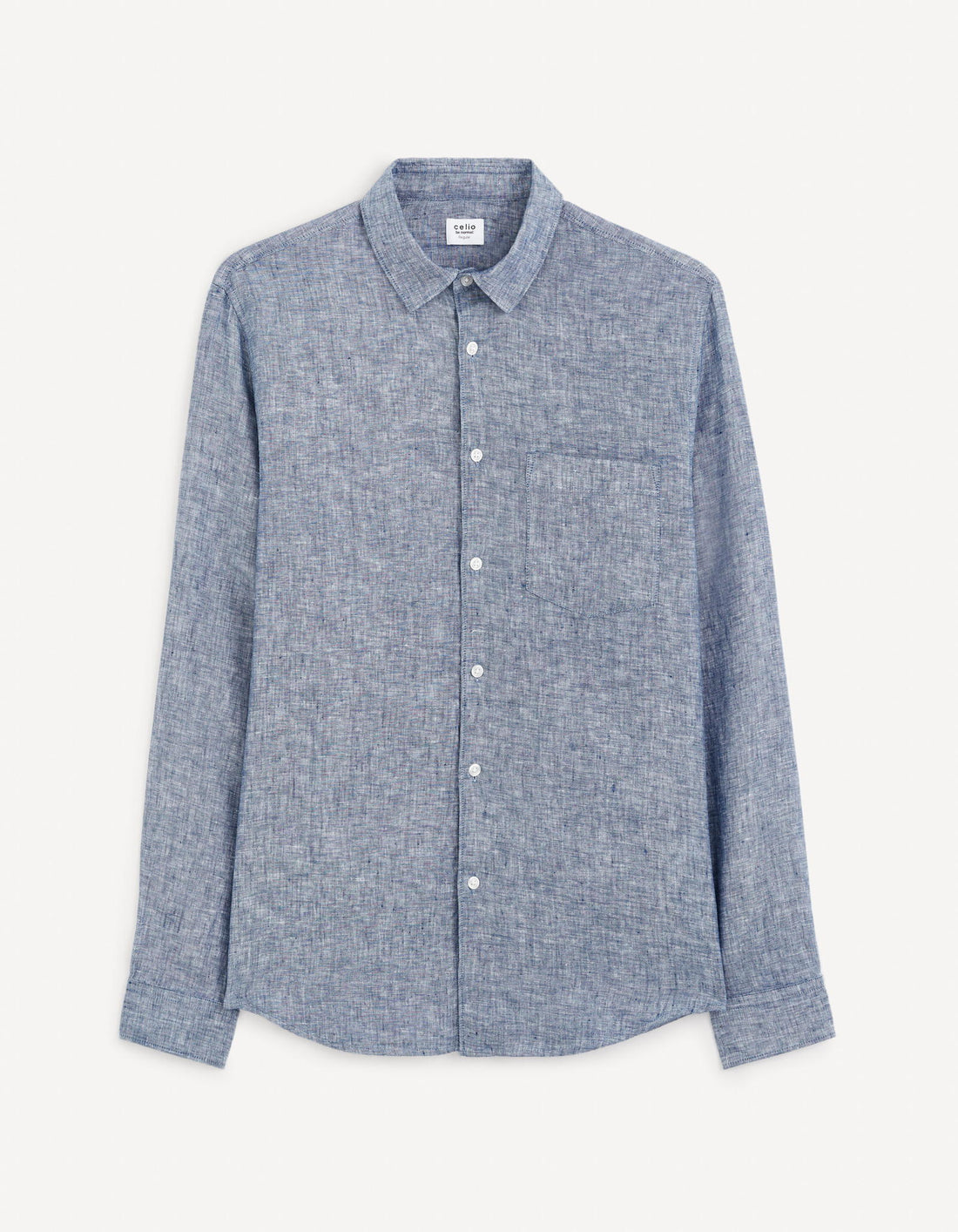 Regular Shirt 100% Linen_DAFLIX_CHAMBRAY_02