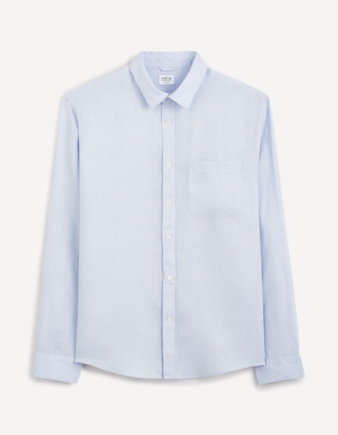 Regular Shirt 100% Linen_DAFLIX_LIGHT BLUE_02