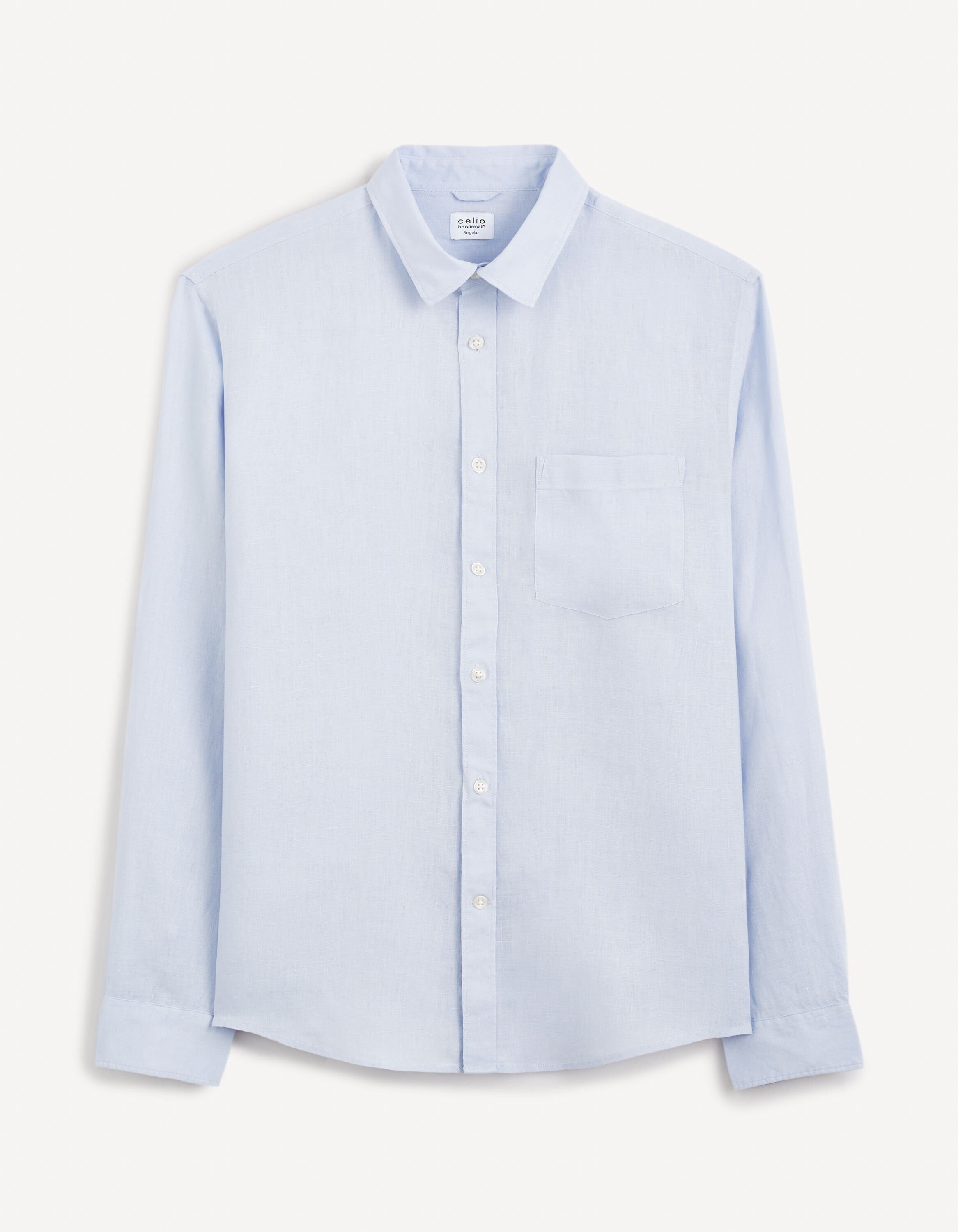 Regular Shirt 100% Linen_DAFLIX_LIGHT BLUE_02
