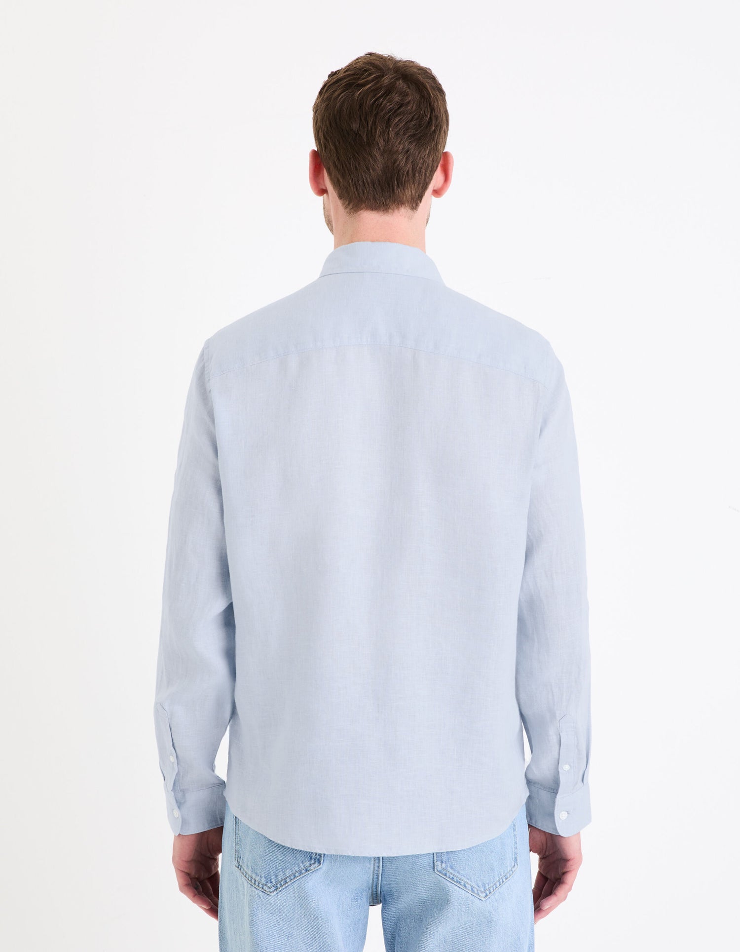 Regular Shirt 100% Linen_DAFLIX_LIGHT BLUE_04