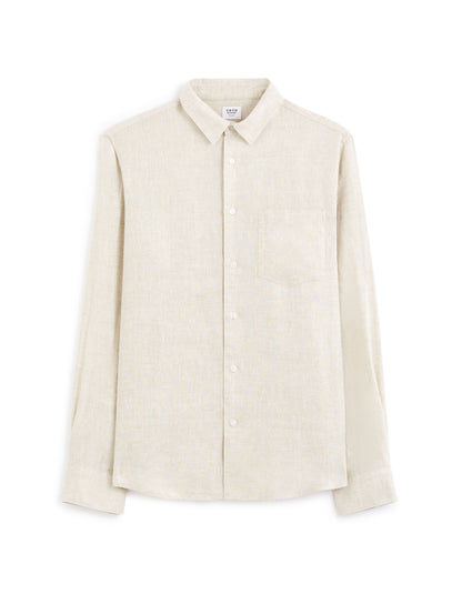 Regular Linen Shirt - Ecru_01